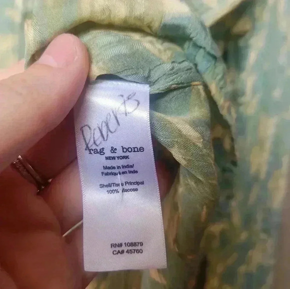 Rag & Bone New York Sachi Floral Top in Green Floral Sheer M Women's - Picture 13 of 13